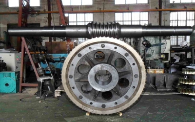 按圖加工中心距710蝸輪蝸桿副成品圖